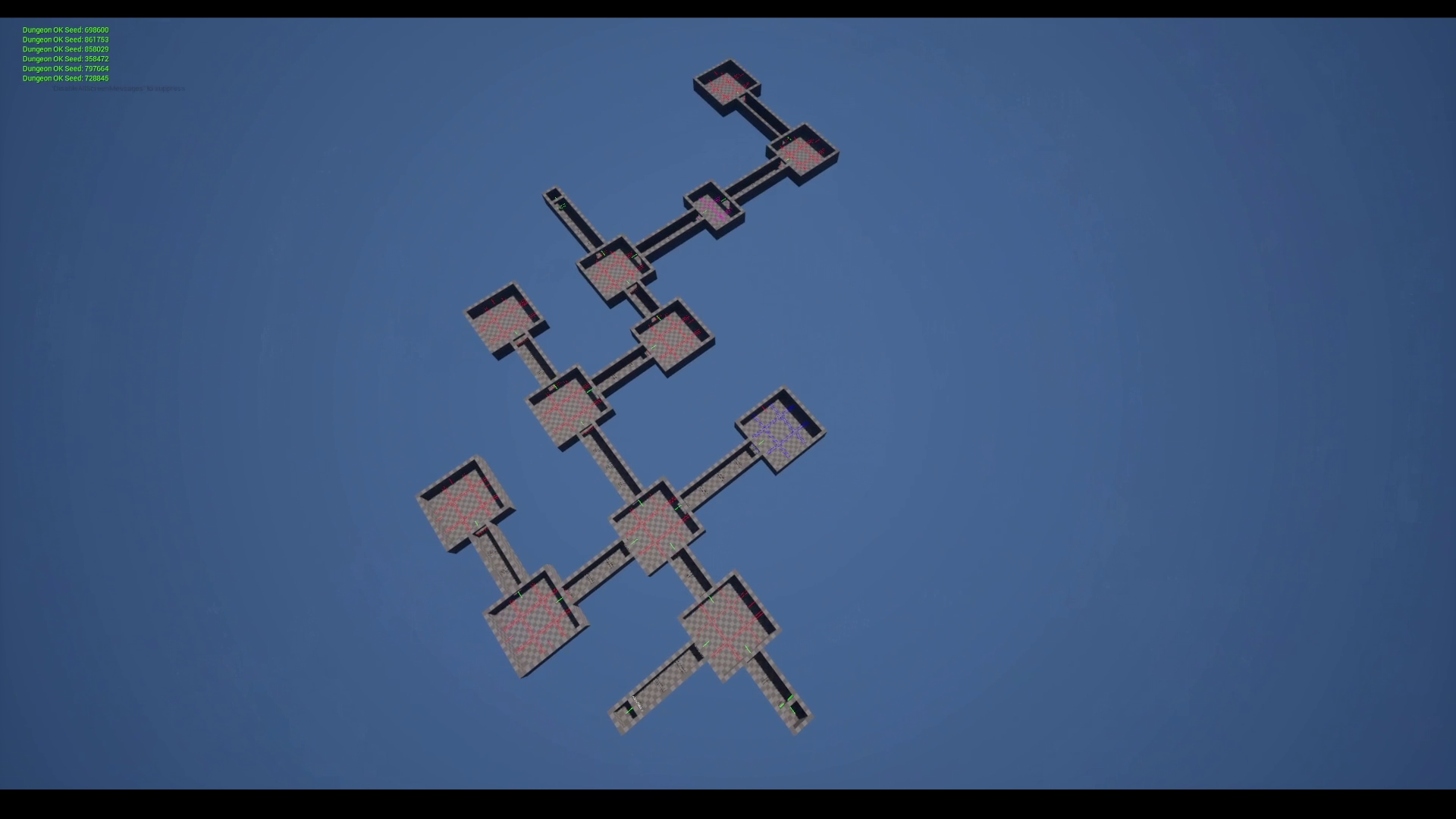 Top-down view of a generated dungeon layout, example 4
