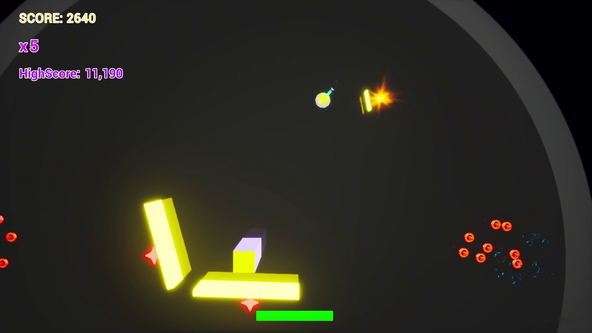 Glowing defensive walls protect the base from approaching enemies in All Will Break