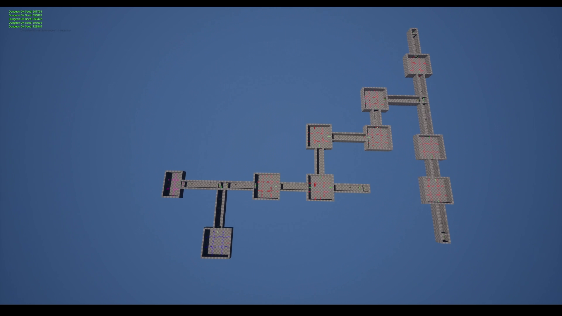 Top-down view of a generated dungeon layout, example 3