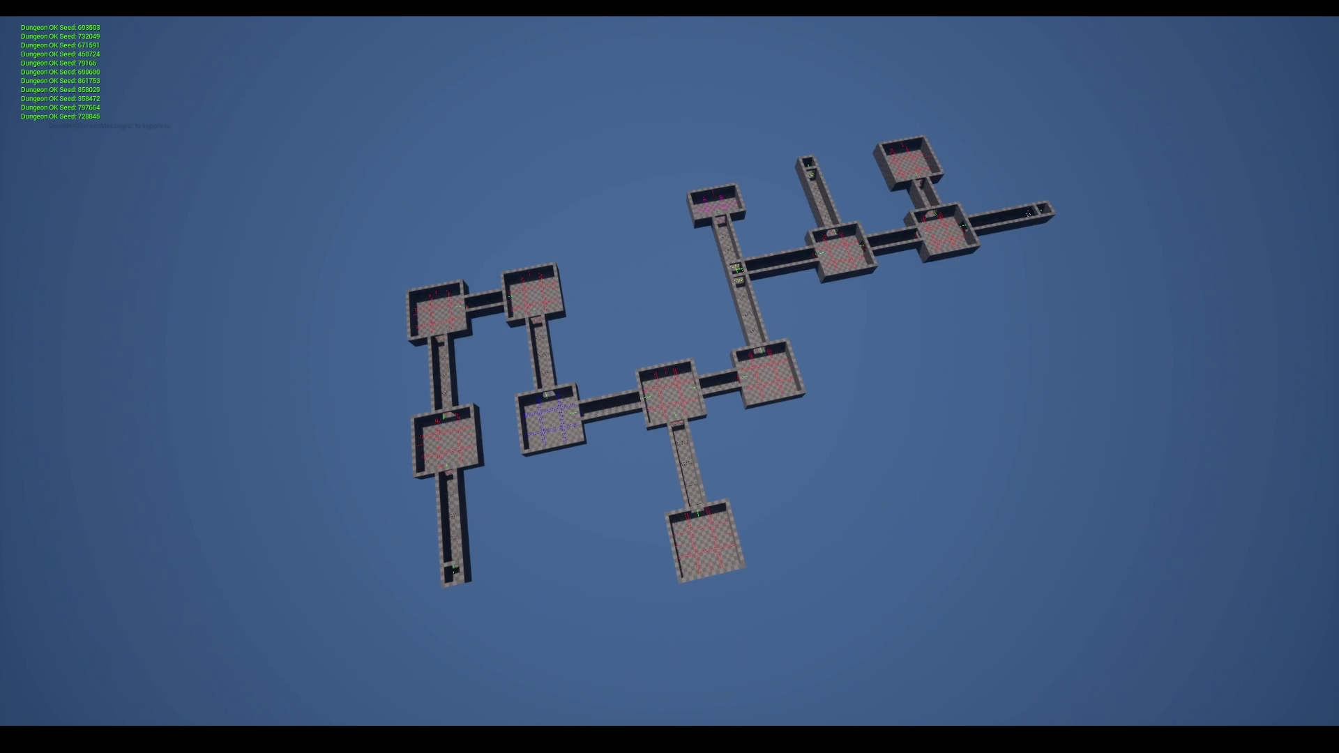 Top-down view of a generated dungeon layout, example 5